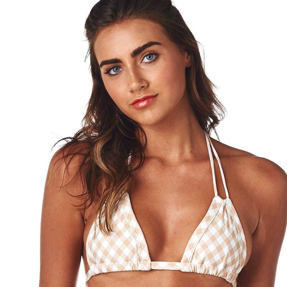 NWT Montce Spring Gingham Euro Bikini Top